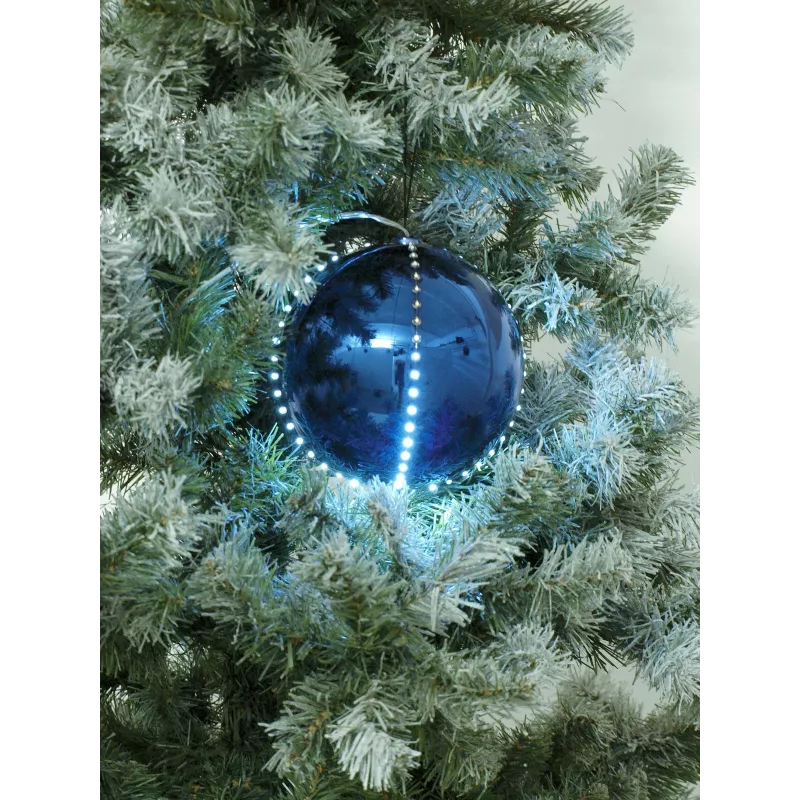 EUROPALMS LED-Schneeball 8cm, Dunkelblau, 5er-Set 83501239
