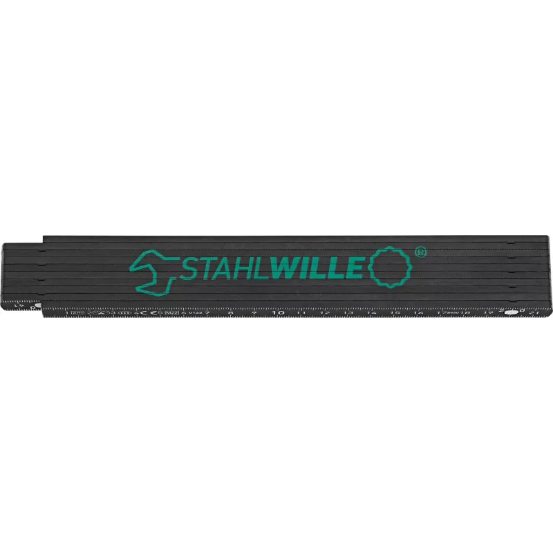 Stahlwille 13112 2M 77470003 Gliedermaßstab, 2 m, metrisch, Buche, Weiß