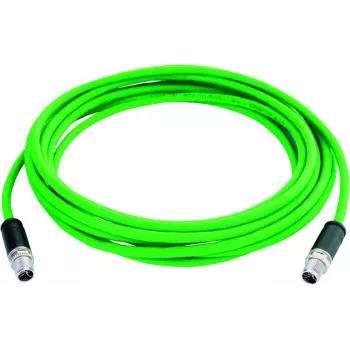 TELEGÄRTNER M12 X-coded Cat.6A Industrial Ethernet Patch-Kabel, 3 m, PUR, Grün