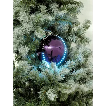 EUROPALMS LED Schneeball 8cm, Flieder, 5er-Pack 83501240