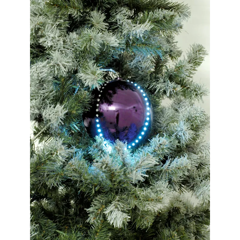EUROPALMS LED Schneeball 8cm, Flieder, 5er-Pack 83501240