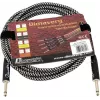 DIMAVERY Instrumentenkabel 3m Schwarz/Silber vernickelte TS-Klinkenstecker 26300051