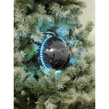 EUROPALMS LED Schneekugel 15cm, Schwarz 83501244