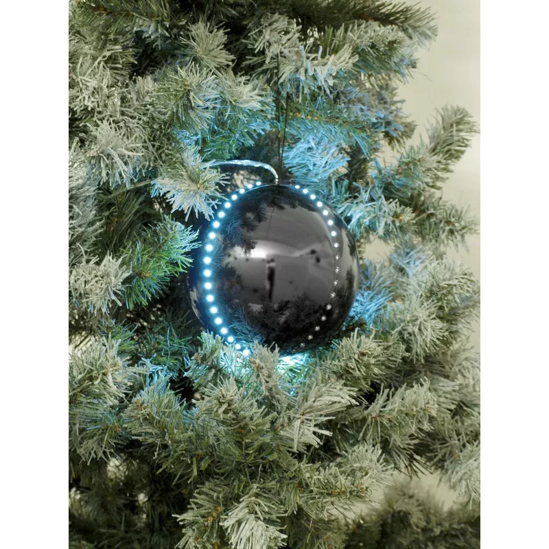 EUROPALMS LED Schneekugel 15cm, Schwarz 83501244