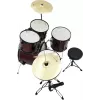 Dimavery DS-200 Schlagzeug Weinrot inkl. Bassdrum-Pedal und Becken