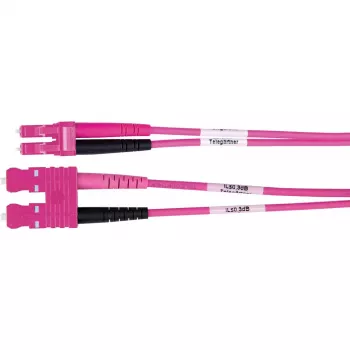 TELEGÄRTNER SC/LC Duplex Adapterkabel OM4 2m SC-D LC-D Stecker violett Kabel (L00891A0127)