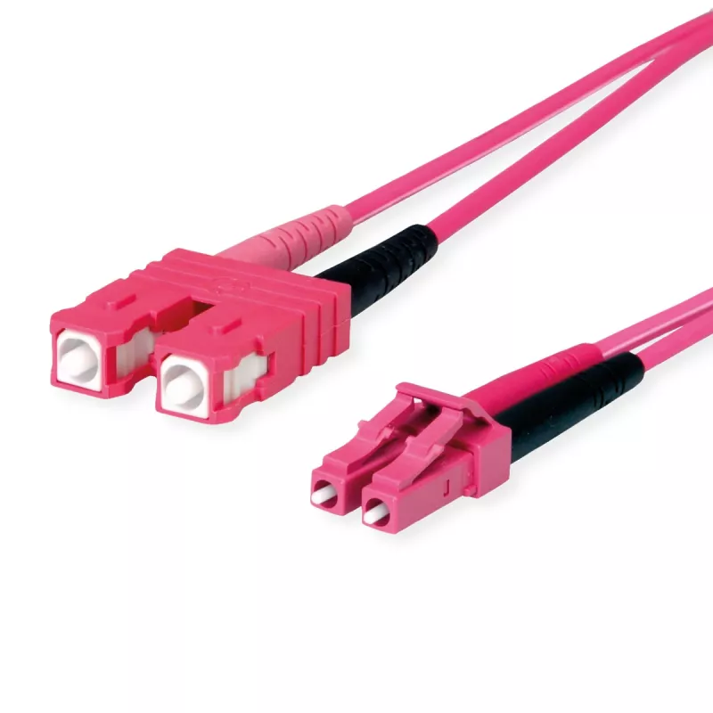TELEGÄRTNER SC/LC Duplex Adapterkabel OM4 2m SC-D LC-D Stecker violett Kabel (L00891A0127)