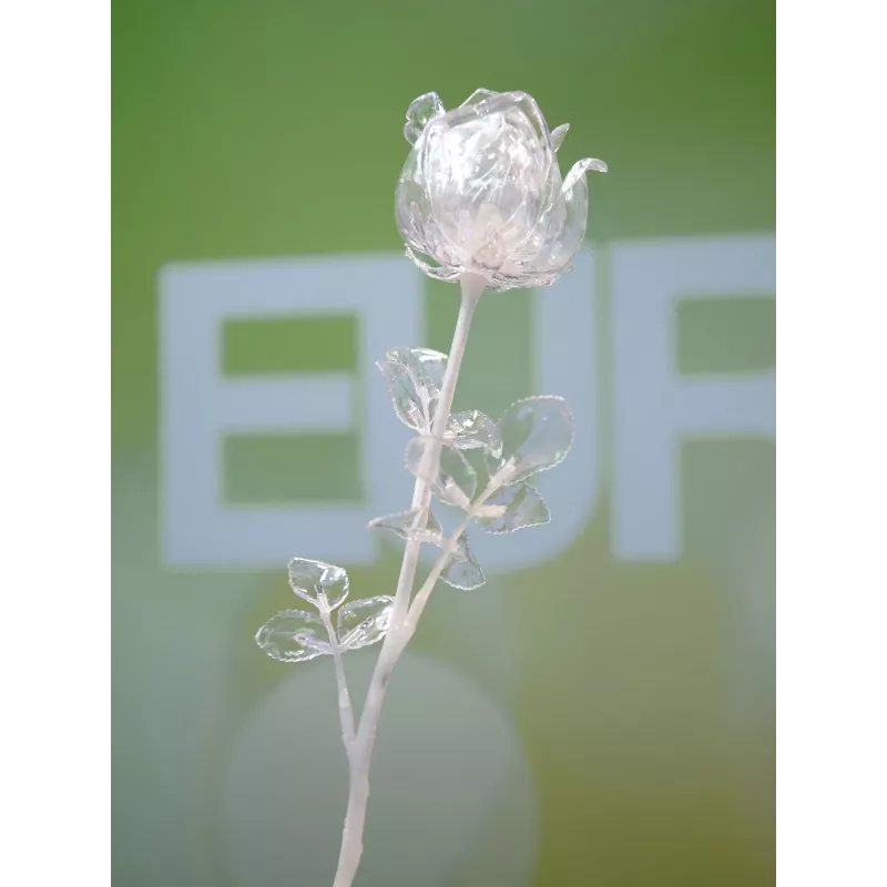 EUROPALMS Crystal Rose Kunstblume, Transparent, 81cm, 12er-Pack Vorteilspackung 82600210