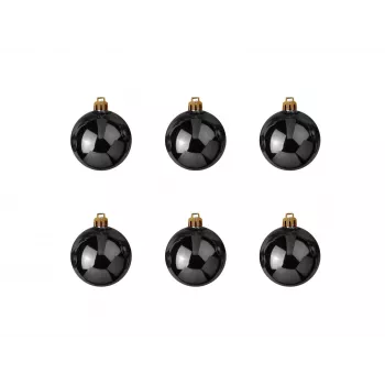 EUROPALMS Dekorationskugel 7cm, Schwarz, 6er-Pack (83501253)