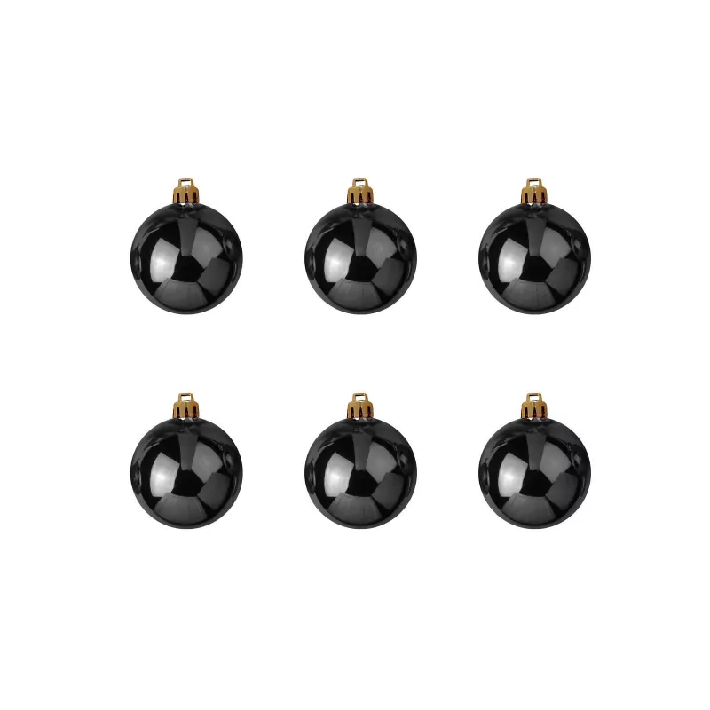 EUROPALMS Dekorationskugel 7cm, Schwarz, 6er-Pack (83501253)
