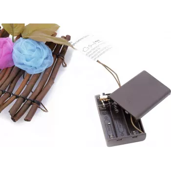EUROPALMS Rosen-Girlande mit LEDs, 120cm, Weiß 83330320