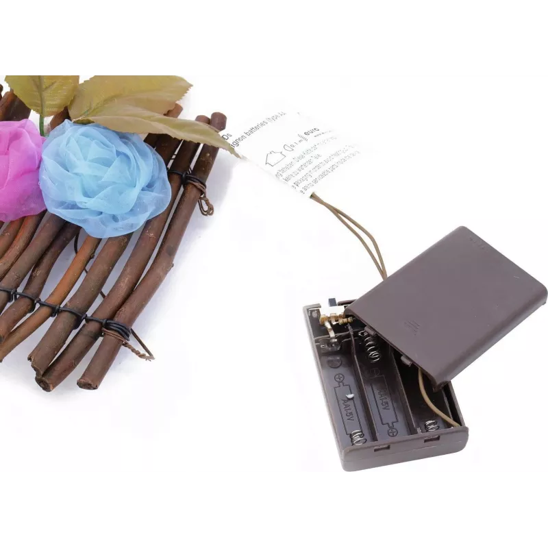 EUROPALMS Rosen-Girlande mit LEDs, 120cm, Weiß 83330320