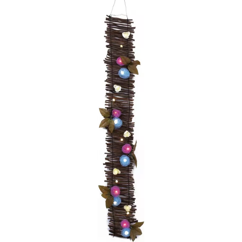 EUROPALMS Rosen-Girlande mit LEDs, 120cm, Weiß 83330320