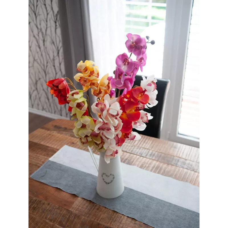 EUROPALMS Künstlicher Cymbidium-Zweig, Creme-Pink, 90cm 82530311