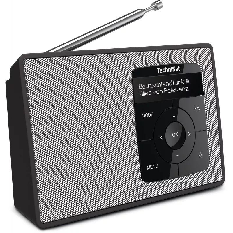 TechniSat DIGITRADIO 2 DAB+ UKW Bluetooth Radiowecker Schwarz/Weiß 0002/3910