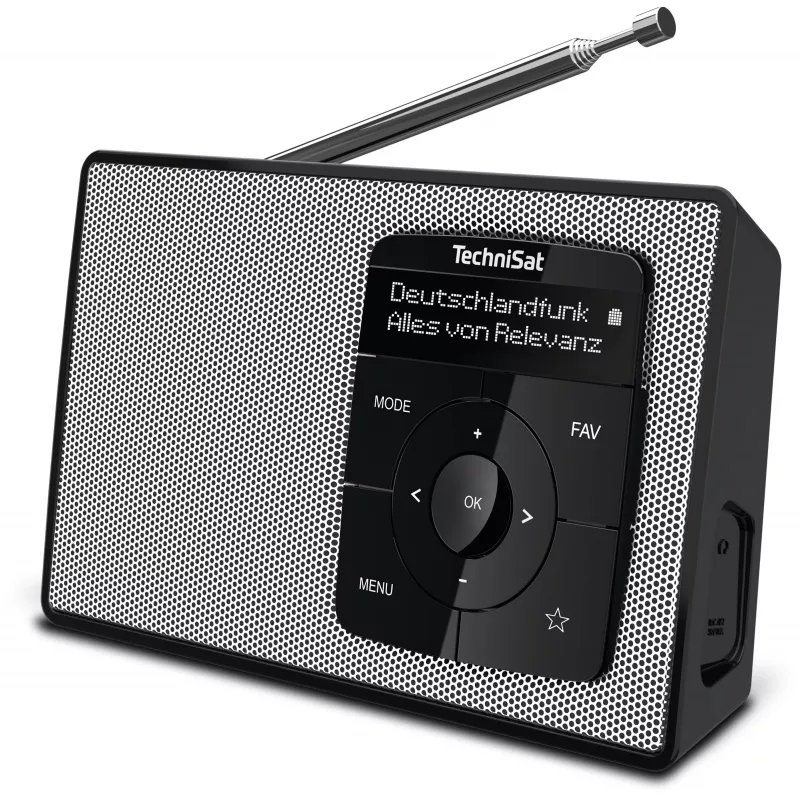 TechniSat DIGITRADIO 2 DAB+ UKW Bluetooth Radiowecker Schwarz/Weiß 0002/3910