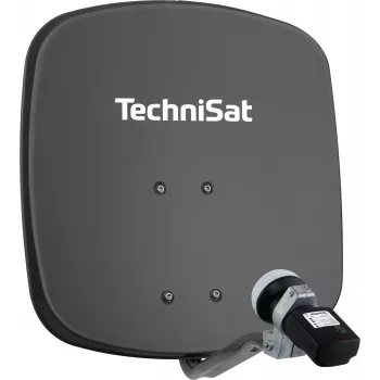 TechniSat SAT-Spiegel mit LNB, 45 cm Spiegel, Aluminium, Single LNB (1345/8195)