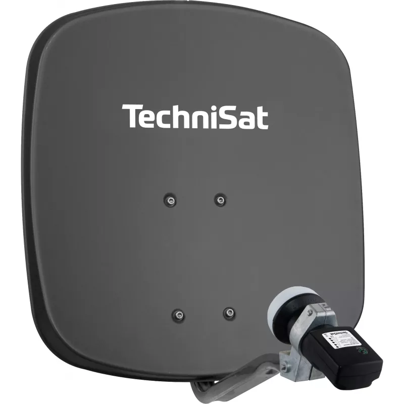 TechniSat SAT-Spiegel mit LNB, 45 cm Spiegel, Aluminium, Single LNB (1345/8195)