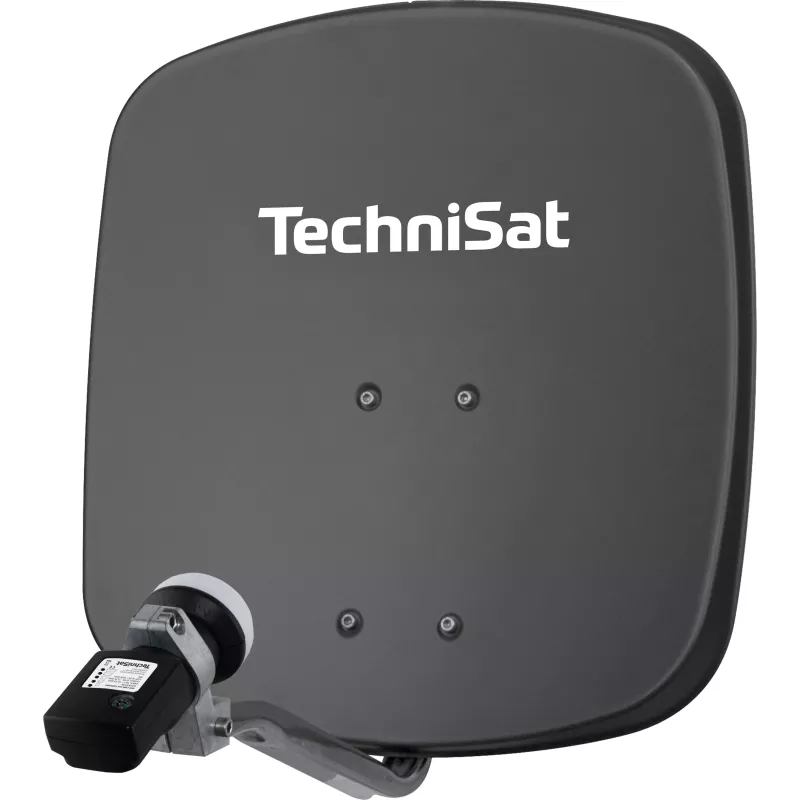 TechniSat SAT-Spiegel mit LNB, 45 cm Spiegel, Aluminium, Single LNB (1345/8195)