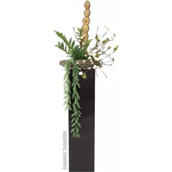 EUROPALMS Zamifolia Künstliche ZZ-Pflanze, 70 cm, Schwarzer Topf 82600153