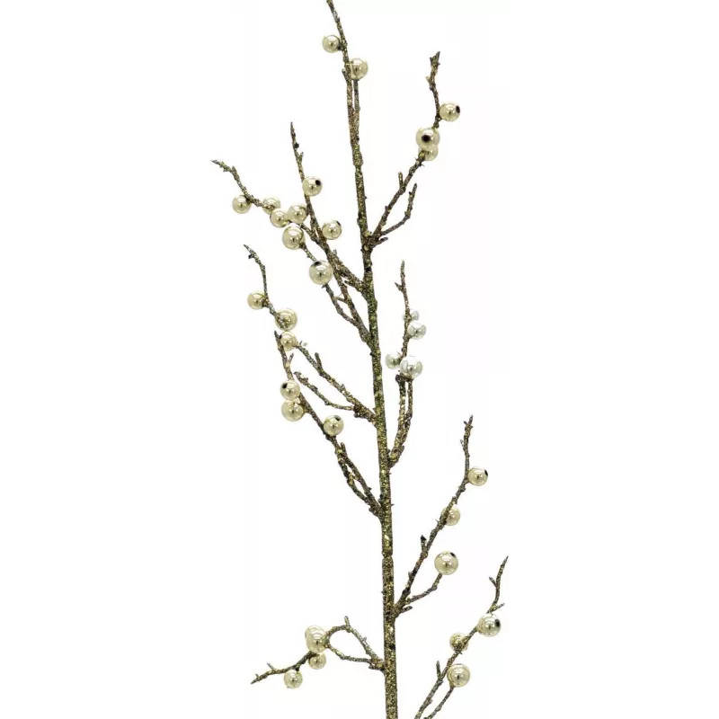 EUROPALMS Glitzer Gold Beerenzweig, 85 cm, 3er-Pack (83500441)
