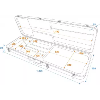 Dimavery ABS-Hartschalenkoffer für E-Bassgitarre 26347650