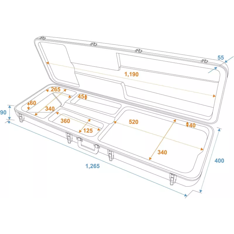 Dimavery ABS-Hartschalenkoffer für E-Bassgitarre 26347650