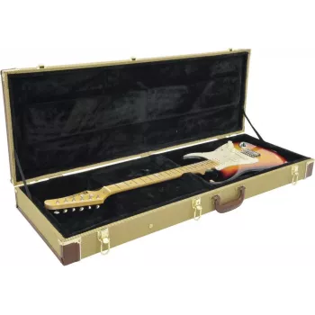 Dimavery Holzkoffer für E-Gitarren, Tweed 26341036