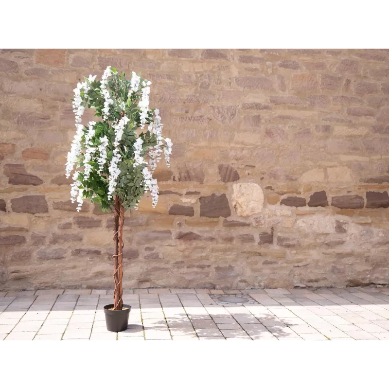 EUROPALMS Künstlicher Goldregenbaum, weiße Blüten, 180cm 82507106