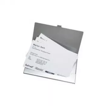 JÜSCHA Alassio Visitenkartenetui, Aluminium, Mattsilber, für ca. 10 Karten, 93 x 60 x 5 mm 0334