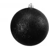 EUROPALMS Dekorationskugel-Set 10 cm, Schwarz, Glitzer, 4 Stück 83501268