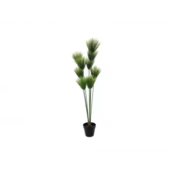 EUROPALMS Künstliche Papyrus-Pflanze, 150cm, Grün, im schwarzen Topf 82600223