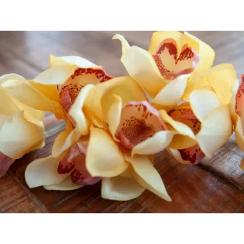 EUROPALMS Künstlicher Cymbidium-Zweig, Gelb, 90cm 82530314