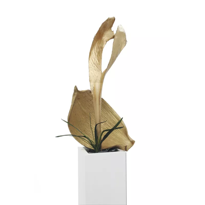 EUROPALMS Getrockneter Palmblattkopf, Gold, 60 cm 83502362