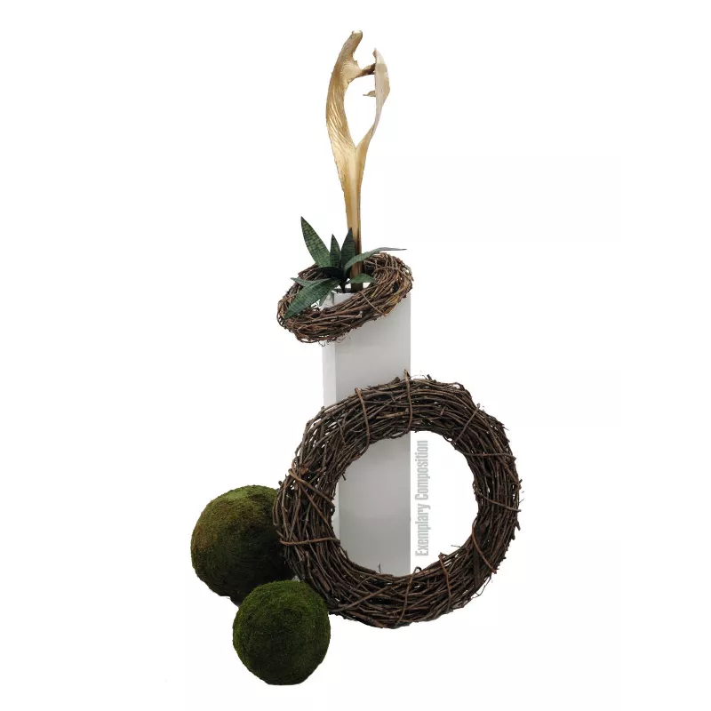 EUROPALMS Getrockneter Palmblattkopf, Gold, 60 cm 83502362