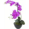 EUROPALMS Künstliche Orchideenarrangement 4, Weiße Phalaenopsis im Keramiktopf, 60 cm 82530349