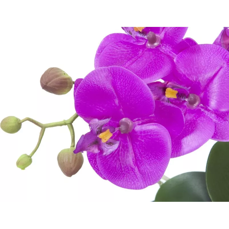 EUROPALMS Künstliche Orchideenarrangement 4, Weiße Phalaenopsis im Keramiktopf, 60 cm 82530349