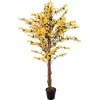 EUROPALMS Künstlicher Forsythienbaum mit 3 Stämmen, Gelb, 150cm 82507102