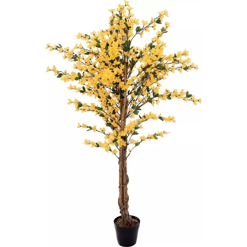EUROPALMS Künstlicher Forsythienbaum mit 3 Stämmen, Gelb, 150cm 82507102