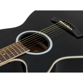 DIMAVERY AW-400 Linkshänder Dreadnought Akustikgitarre, Schwarz 26235090