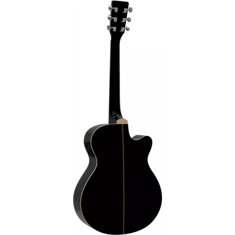DIMAVERY AW-400 Linkshänder Dreadnought Akustikgitarre, Schwarz 26235090