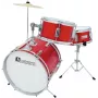 DIMAVERY Kinder-Schlagzeug Rot 5-teiliges Akustik-Set mit Becken, Hocker und Sticks