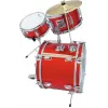 DIMAVERY Kinder-Schlagzeug Rot 5-teiliges Akustik-Set mit Becken, Hocker und Sticks