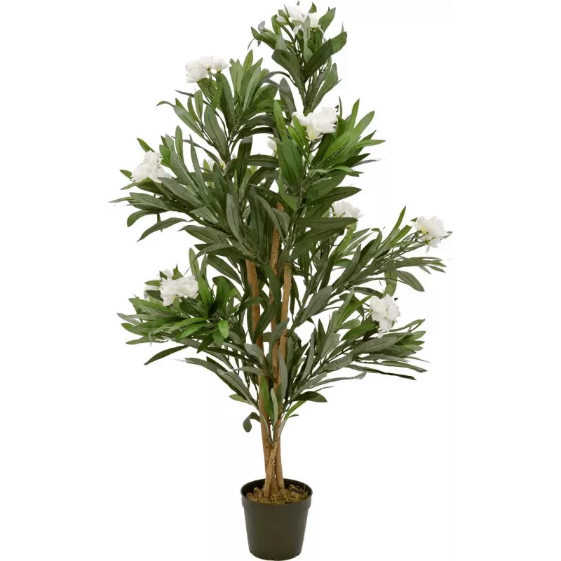 EUROPALMS Oleanderbaum, Kunstpflanze, Weiß, 120 cm (82507246)