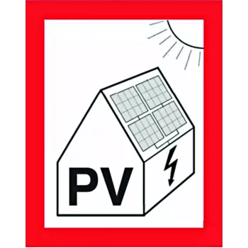 Cimco Brandschutzschild für Photovoltaikanlagen, 100 x 100 mm, selbstklebender Kunststoff 182799
