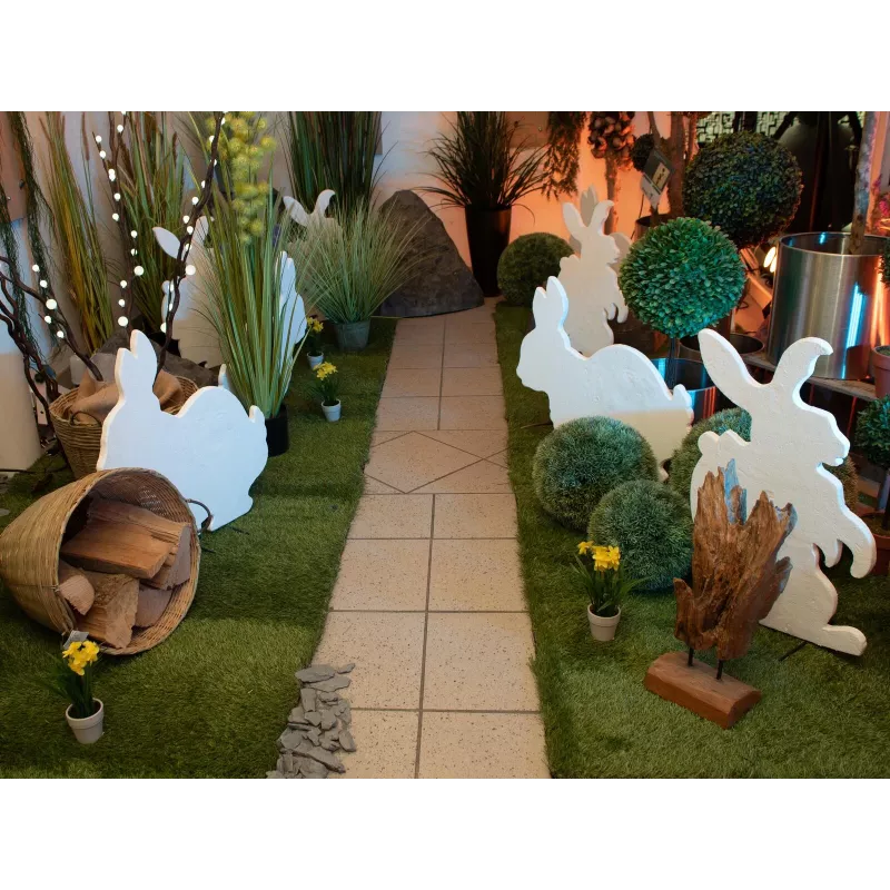 EUROPALMS Silhouette Hase, Weiß, 56cm (83505010)