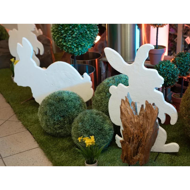 EUROPALMS Silhouette Hase, Weiß, 56cm (83505010)