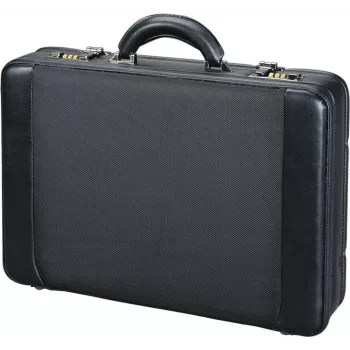 JÜSCHA ALASSIO Laptop-Aktentasche mit abnehmbarer Laptophülle, erweiterbar, Zahlenschlösser, Schwarz Nylon/Kunstleder (45039)