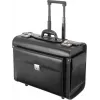 JÜSCHA Alassio Silvana Pilotenkoffer, Leder, Schwarz, mit Trolley (92705)