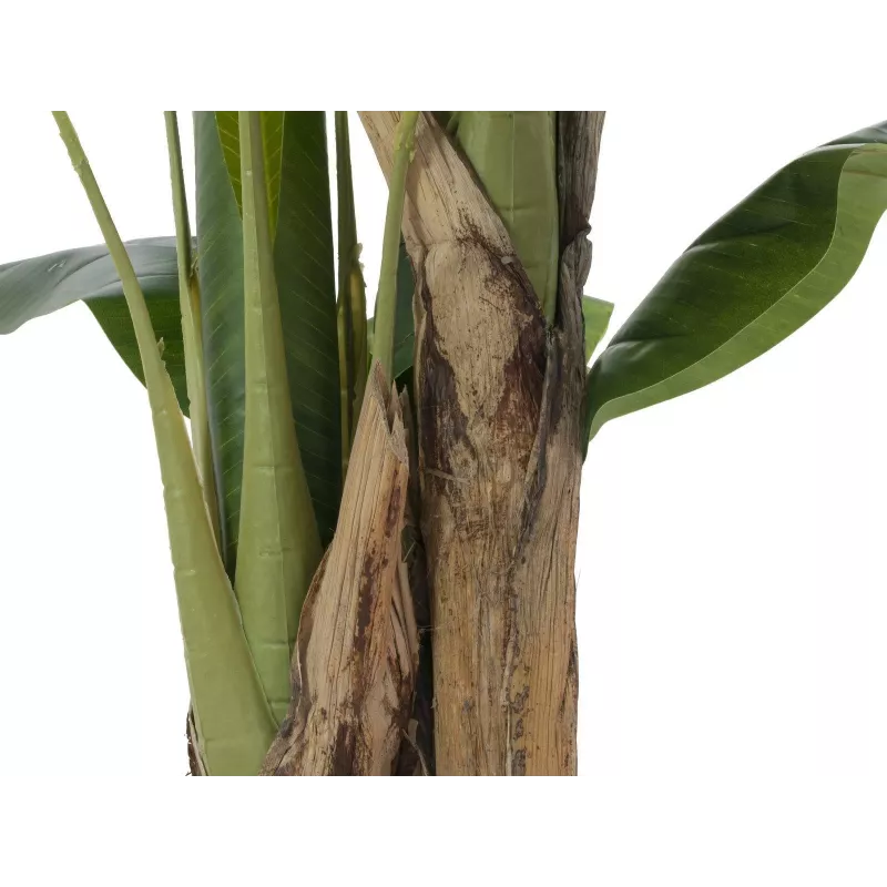 EUROPALMS Künstlicher Bananenbaum, 120cm, realistische grüne Blätter, schwarzer Topf 82509537